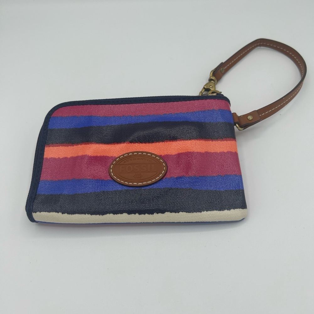 Fossil wristlet zipper pouch purse